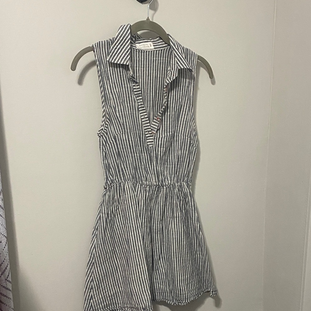 Love Tree Navy and White Striped Top